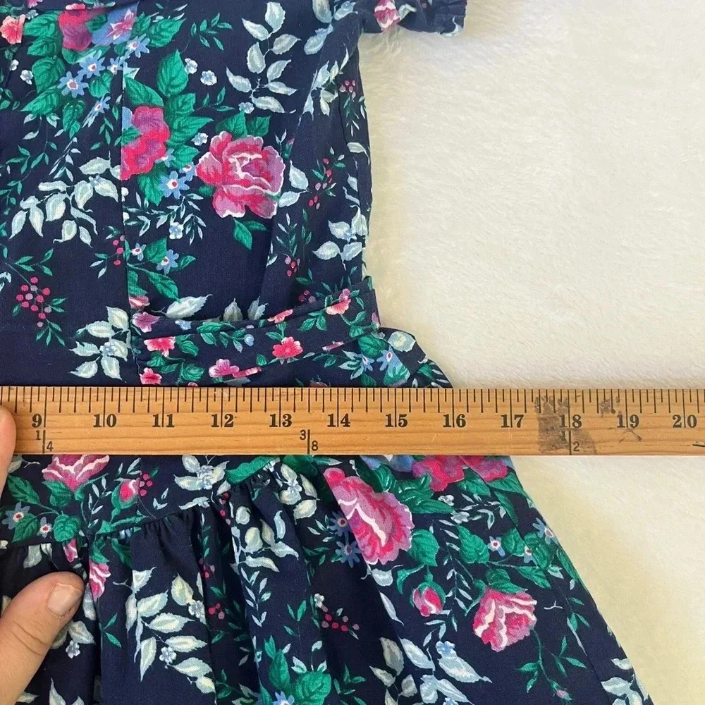 The Little Trotter Inc Sz 14 Girls 80s Boat Neck Floral Crinoline Party Dress